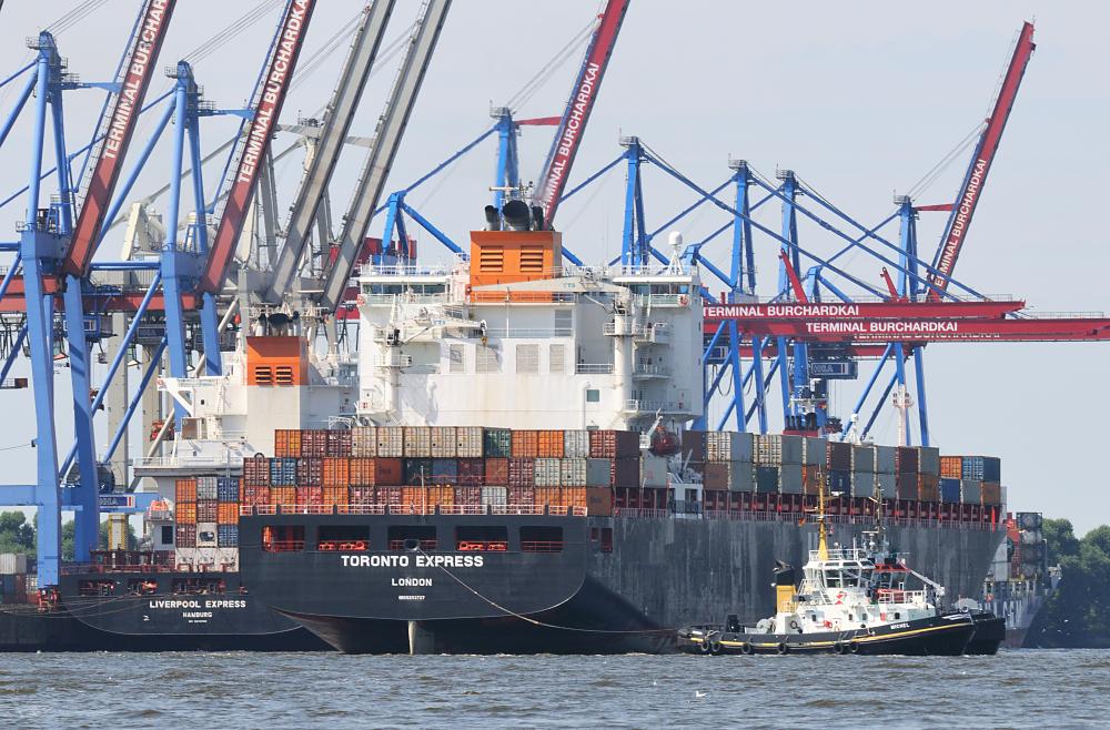 0866 Containerschiffe LIVERPOOL + TORONTO EXPRESS am Burchardkai | Schiffsbilder Hamburger Hafen - Schiffsverkehr Elbe